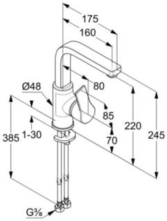 Смеситель для раковины Kludi Zenta SL хром 480280565